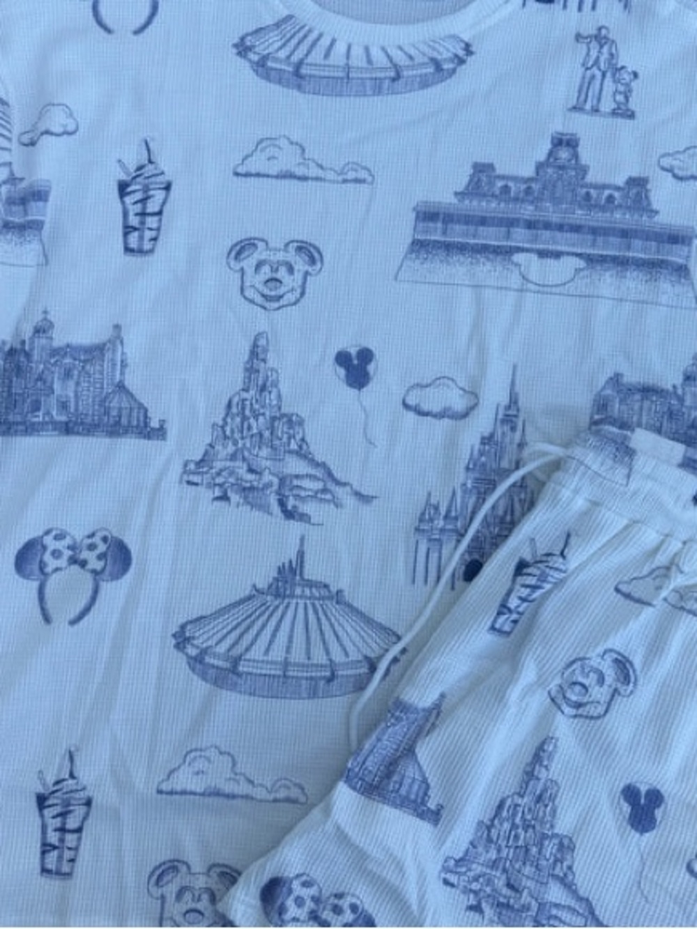 Disney Blue and White Printed Women’s Set